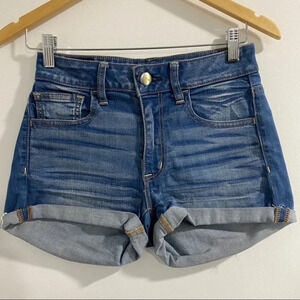 American Eagle hi rise shortie rolled cuff shorts